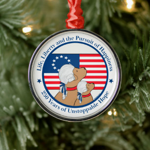 America 250 Year Anniversary Founding Fathers Metal Tree Decoration