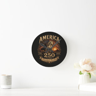 America 250 Years 1776 2026 Centennial Round Clock