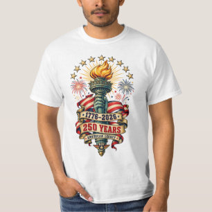 America 250 Years 1776–2026 Liberty Torch T-Shirt