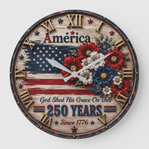 America 250 Years 1776 Anniversary Large Clock