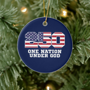 America 250 Years 250th Anniversary Independence Ceramic Tree Decoration