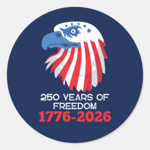 America 250 Years 250th Anniversary Independence Classic Round Sticker