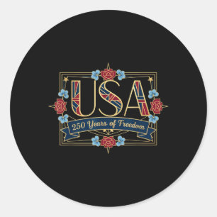 America 250 Years 4th Of July 250th Anniversary Classic Round Sticker