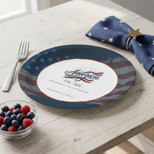America 250 Years 4th of July Independence Day Paper Plate