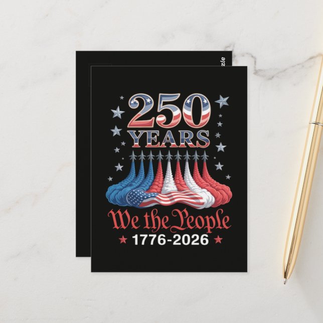 America 250 Years 4th of July Postcard (Front/Back In Situ)