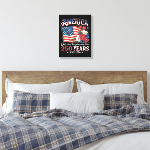 America 250 Years Flag Floral Canvas Print