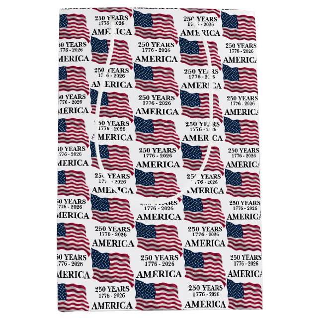 America 250 Years Flag Medium Gift Bag (Front)