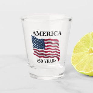 America 250 Years Flag Shot Glass