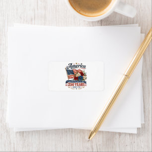 America 250 Years Floral Flag Label