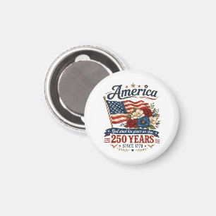 America 250 Years Floral Flag Magnet