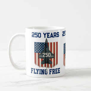 America 250 Years Flying Free Jet - 1776-2026  Coffee Mug