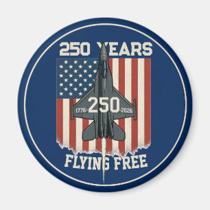 America 250 Years Flying Free Jet - 1776-2026  Magnet