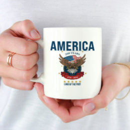 America 250 Years | Land of the Free Patriotic Coffee Mug
