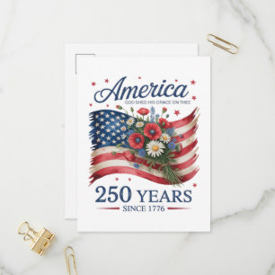America 250 Years of Freedom 1776 2026 Invitation Postcard