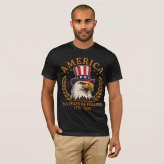 America 250 Years of Freedom 1776-2026 Patriotic  T-Shirt