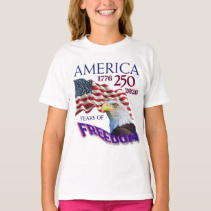 America 250 Years of Freedom Flag with Bald Eagle T-Shirt