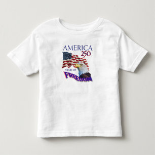 America 250 Years of Freedom Flag with Bald Eagle Toddler T-Shirt