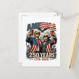 America 250 Years Patriotic Celebration Holiday Postcard