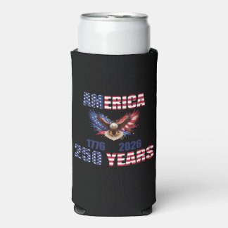 America 250 Years – Patriotic Eagle 1776–2026 USA Seltzer Can Cooler
