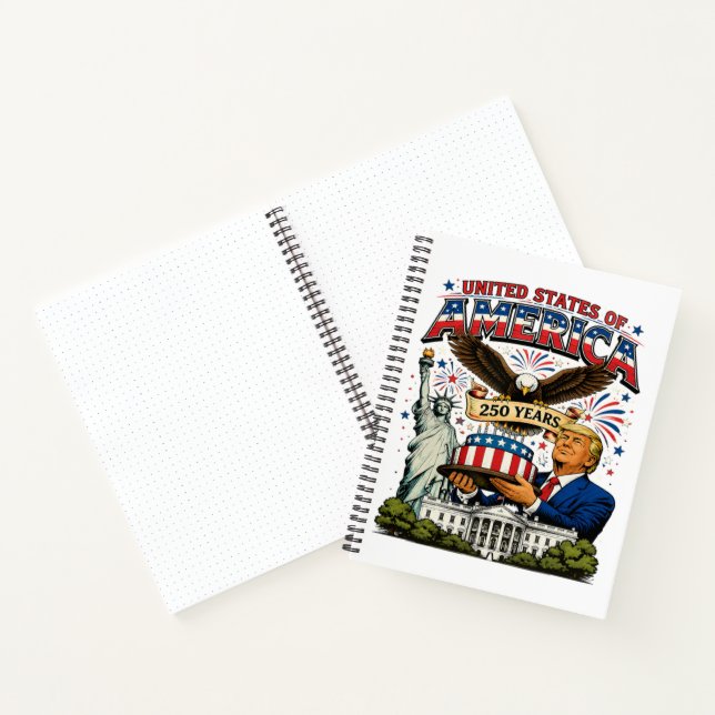 America 250 Years Patriotic Eagle Celebration Notebook (Inside)