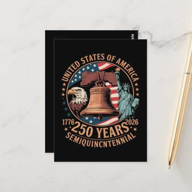 America 250 Years Postcard (Front/Back In Situ)