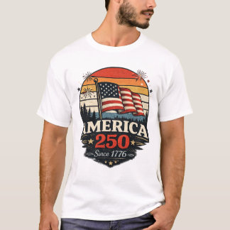 America 250 Years Retro Eagle Patriotic T-Shirt