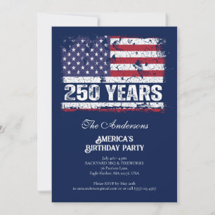 America 250 Years Retro Flag 250th Anniversary Invitation