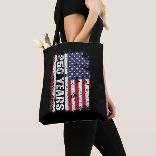 America 250 Years Retro Flag 250th Anniversary Tote Bag
