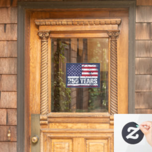 America 250 Years Retro Flag 250th Anniversary Window Cling