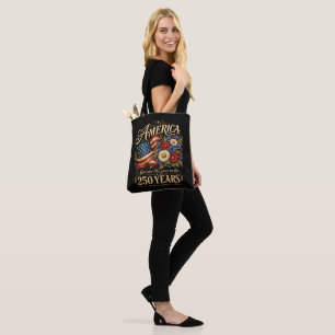 America 250 Years Since 1776 Floral Patriotic Gift Tote Bag