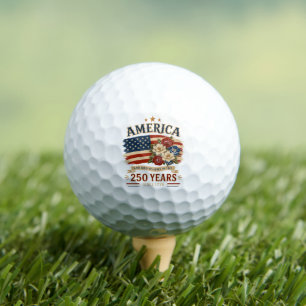 America 250 Years Since 1776 Patriotic Floral Flag Golf Balls