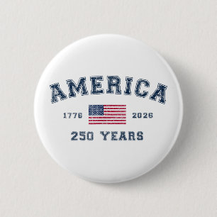 America 250 Years USA United States Flag July 4th  6 Cm Round Badge