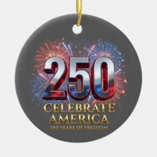 America 250th Anniversary, 1776 Semiquincentennial Ceramic Tree Decoration
