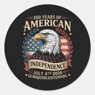 America 250th Anniversary 250 Years America Classic Round Sticker
