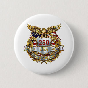 America 250th Anniversary 6 Cm Round Badge