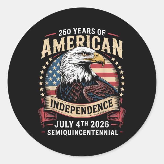 America 250th Anniversary Celebration 250 Years Am Classic Round Sticker (Front)