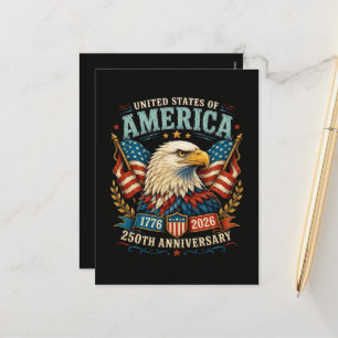 America 250th Anniversary Celebration Eagle Holiday Postcard
