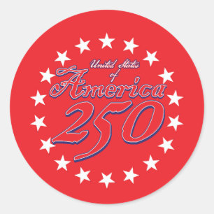 America 250th Anniversary Classic Round Sticker