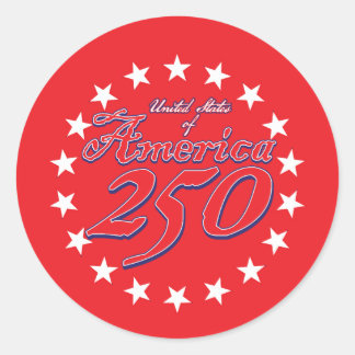 America 250th Anniversary Classic Round Sticker