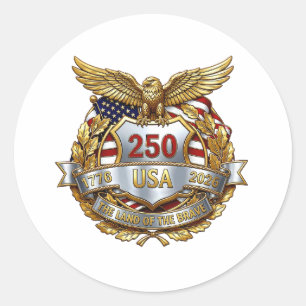 America 250th Anniversary Classic Round Sticker