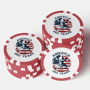America 250th Anniversary Cowboy 1776-2026 Poker Chips