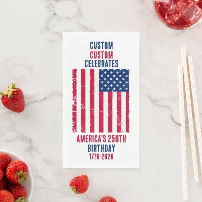 America 250th Anniversary, Custom USA  Napkin (Insitu)