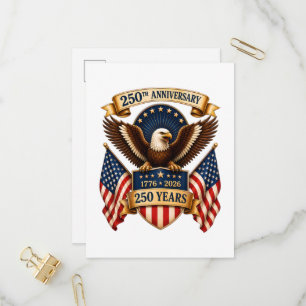 America 250th Anniversary Eagle Invitation Postcard