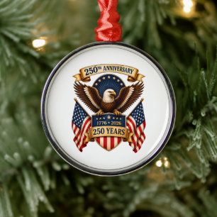 America 250th Anniversary Eagle Metal Tree Decoration