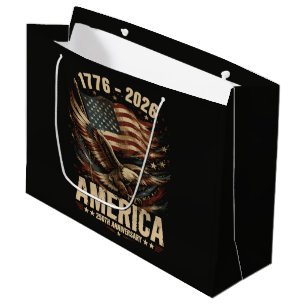 America 250th Anniversary Eagle Patriotic Large Gift Bag