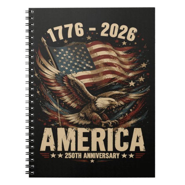 America 250th Anniversary Eagle Patriotic Notebook (Front)