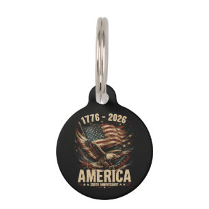 America 250th Anniversary Eagle Patriotic Pet Tag