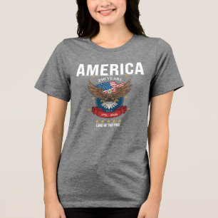 America 250th Anniversary Eagle Red White Blue Tri-Blend Shirt