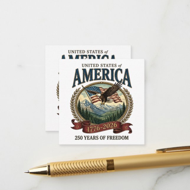 America 250th Anniversary Enclosure Card (Front/Back In Situ)