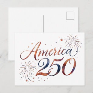 America 250th Anniversary Fireworks – Elegant Invitation Postcard